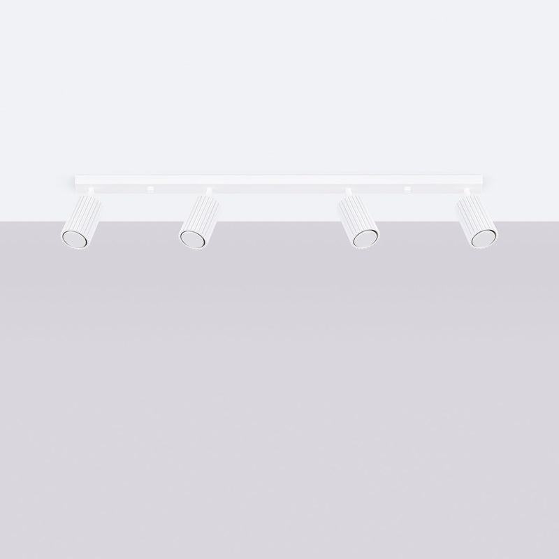 Plafond Karbon 4L Weiß Moderne Weiße Deckenlampe Mit 4 Leuchten-Leuchtezauber