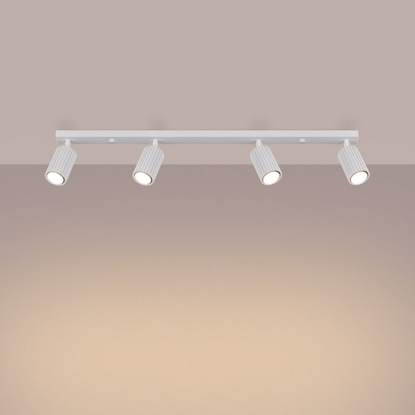 Plafond Karbon 4L Weiß Moderne Weiße Deckenlampe Mit 4 Leuchten-Leuchtezauber