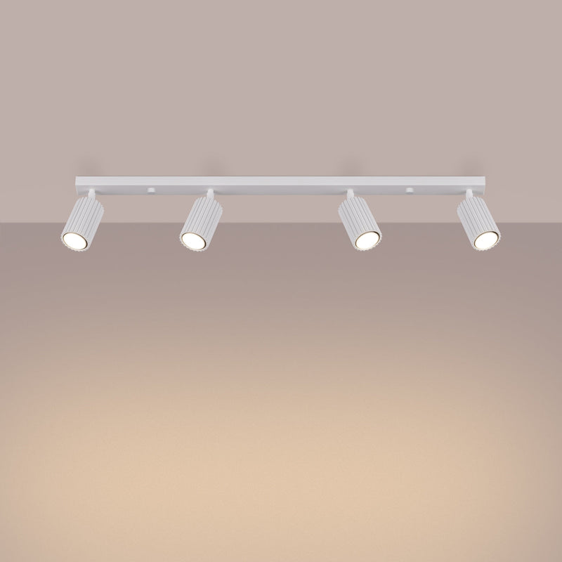 Plafond Karbon 4L Weiß Moderne Weiße Deckenlampe Mit 4 Leuchten-Leuchtezauber