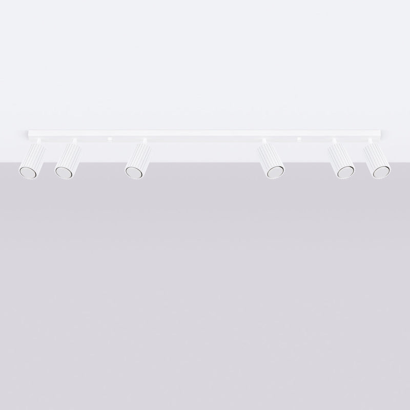 Plafond Karbon 6L Weiß Elegante 6-Flammige Deckenleuchte In Weiß-Leuchtezauber