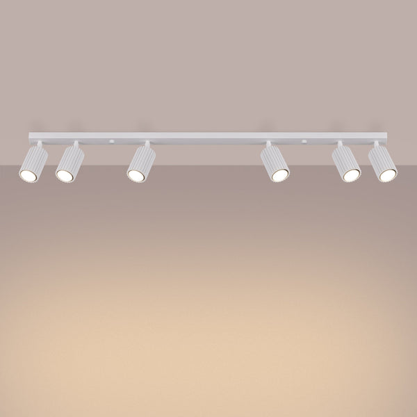 Plafond Karbon 6L Weiß Elegante 6-Flammige Deckenleuchte In Weiß-Leuchtezauber