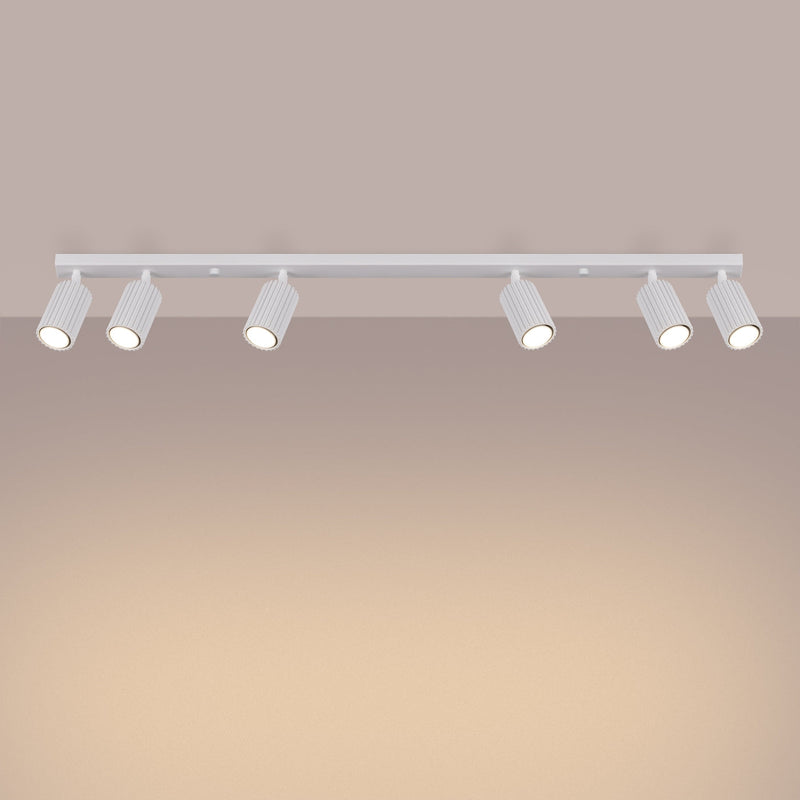 Plafond Karbon 6L Weiß Elegante 6-Flammige Deckenleuchte In Weiß-Leuchtezauber