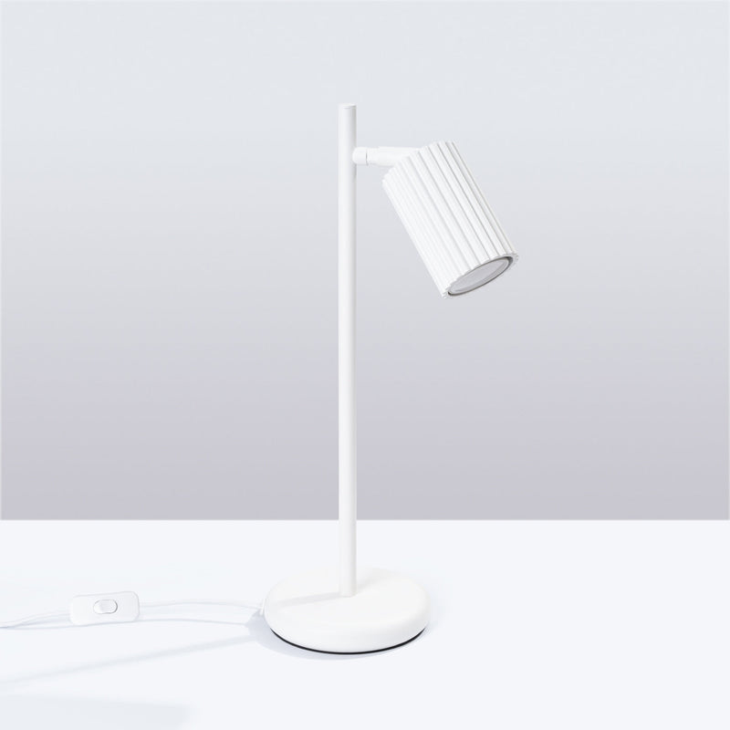 Tischlampe Karbon Weiß – Dezente Tischlampe Im Minimalistischen Stil-Leuchtezauber