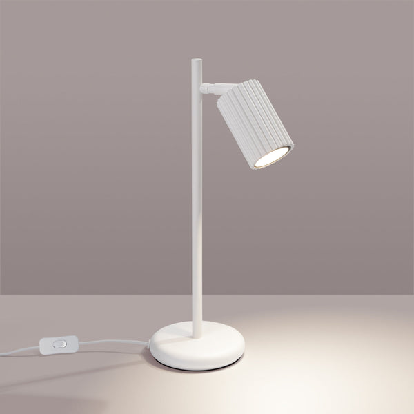 Tischlampe Karbon Weiß – Dezente Tischlampe Im Minimalistischen Stil-Leuchtezauber