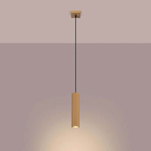 Pendelleuchte Karbon 1-flammig Gold – Edles Design-Leuchtezauber