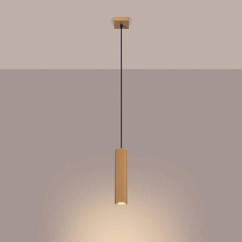 Pendelleuchte Karbon 1-flammig Gold – Edles Design-Leuchtezauber