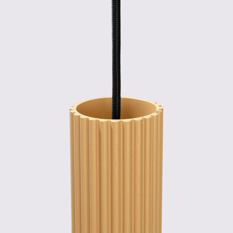 Pendelleuchte Karbon 1-flammig Gold – Edles Design-Leuchtezauber