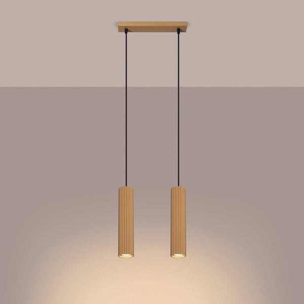 Pendelleuchte Karbon 2-flammig Gold – Warm & Luxuriös-Leuchtezauber