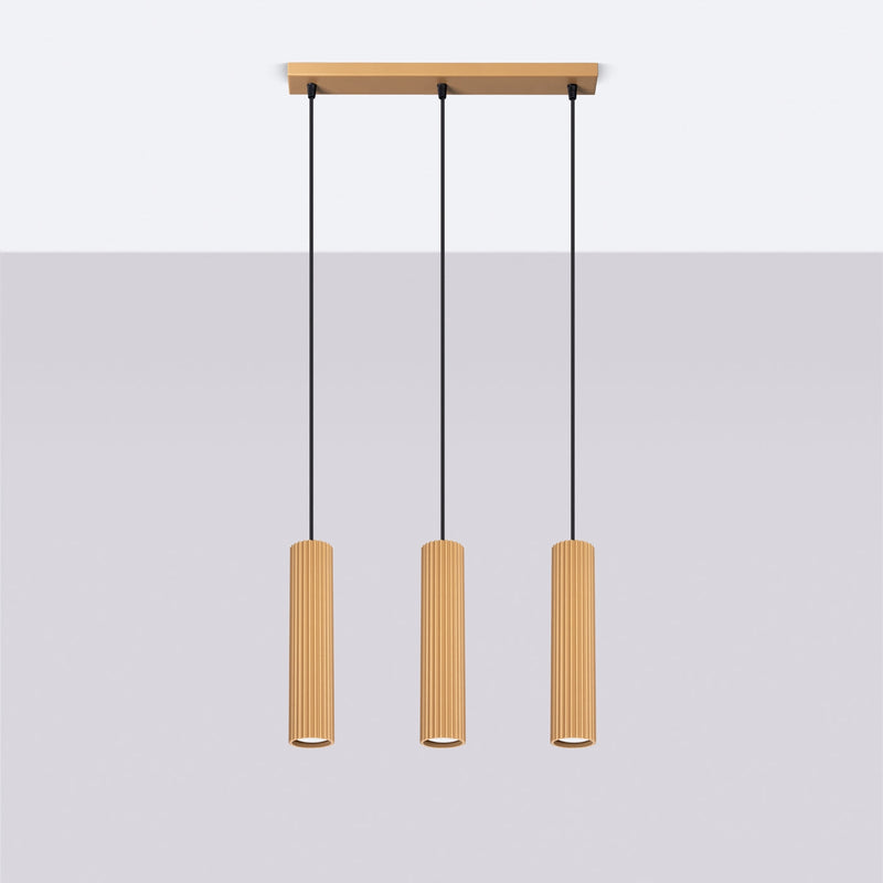 Pendelleuchte Karbon 3-flammig Linear Gold – Glamour & Stil-Leuchtezauber