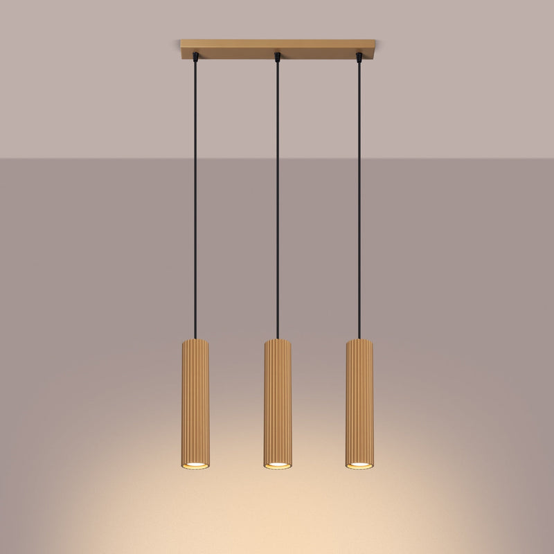 Pendelleuchte Karbon 3-flammig Linear Gold – Glamour & Stil-Leuchtezauber