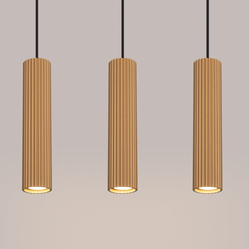 Pendelleuchte Karbon 3-flammig Linear Gold – Glamour & Stil-Leuchtezauber