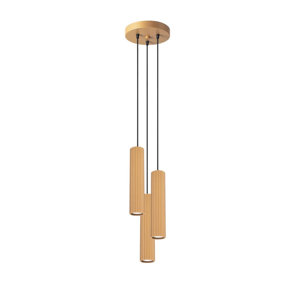 Pendelleuchte Karbon 3-flammig Pyramide Gold – Eleganter Akzent-Leuchtezauber