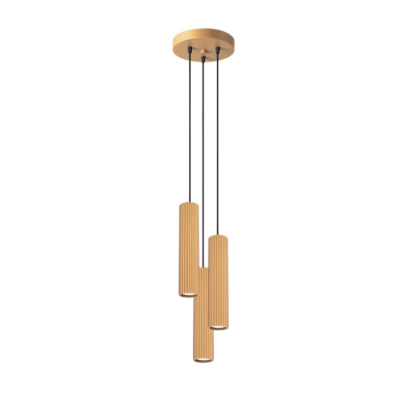 Pendelleuchte Karbon 3-flammig Pyramide Gold – Eleganter Akzent-Leuchtezauber