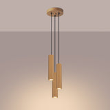 Pendelleuchte Karbon 3-flammig Pyramide Gold – Eleganter Akzent-Leuchtezauber