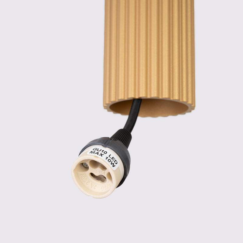 Pendelleuchte Karbon 3-flammig Pyramide Gold – Eleganter Akzent-Leuchtezauber