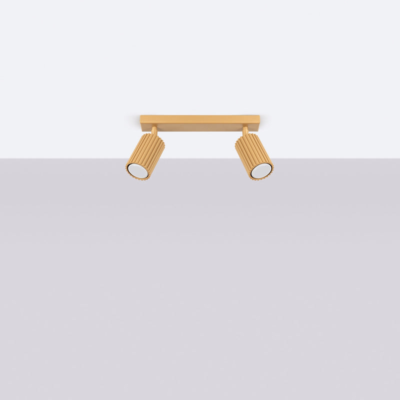 Plafond Karbon 2 Golden Kleine 2-Flammige Lampe In Gold-Leuchtezauber