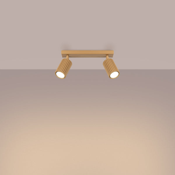 Plafond Karbon 2 Golden Kleine 2-Flammige Lampe In Gold-Leuchtezauber