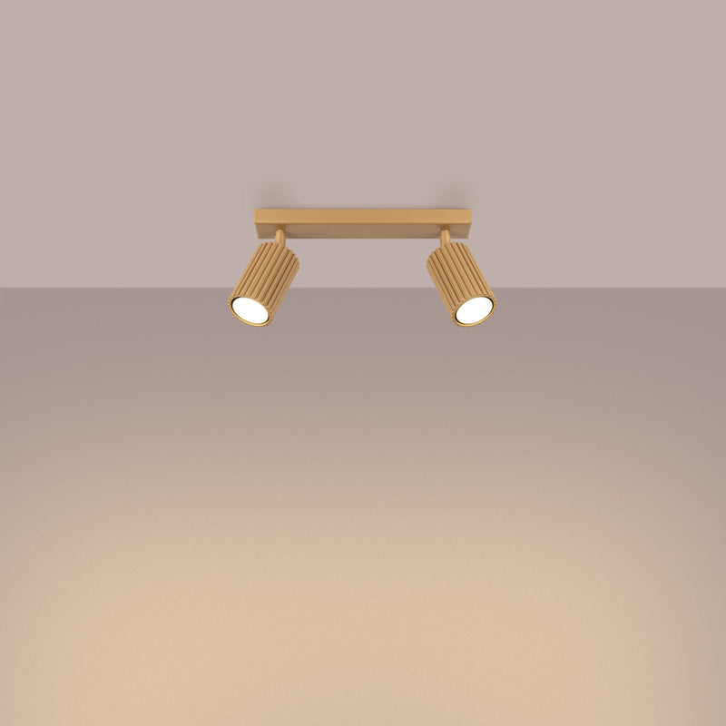 Plafond Karbon 2 Golden Kleine 2-Flammige Lampe In Gold-Leuchtezauber