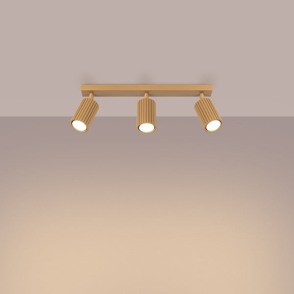 Plafond Karbon 3L Golden Schlanke Goldene Deckenleuchte-Leuchtezauber