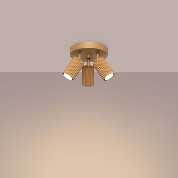 Plafond Karbon 3P Golden Moderne Spot-Deckenlampe In Gold-Leuchtezauber