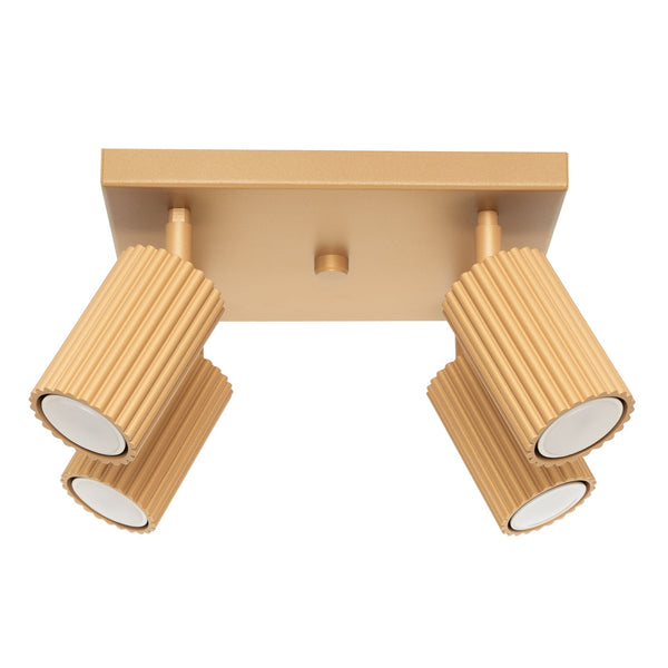 Plafond Karbon 4 Golden Kompakte Goldene Deckenlampe-Leuchtezauber