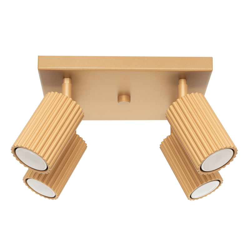 Plafond Karbon 4 Golden Kompakte Goldene Deckenlampe-Leuchtezauber