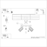 Plafond Karbon 4 Golden Kompakte Goldene Deckenlampe-Leuchtezauber