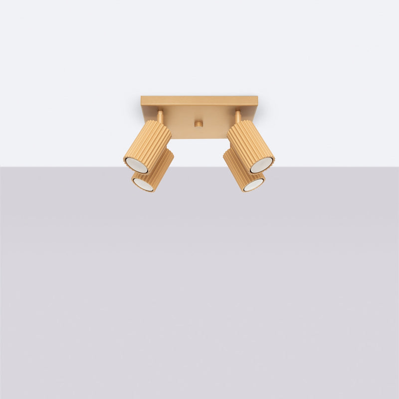 Plafond Karbon 4 Golden Kompakte Goldene Deckenlampe-Leuchtezauber