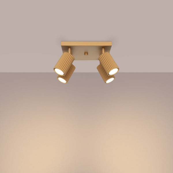 Plafond Karbon 4 Golden Kompakte Goldene Deckenlampe-Leuchtezauber