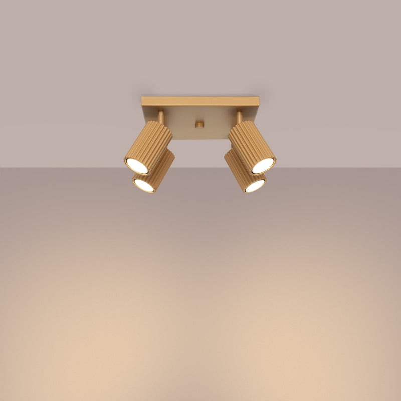 Plafond Karbon 4 Golden Kompakte Goldene Deckenlampe-Leuchtezauber