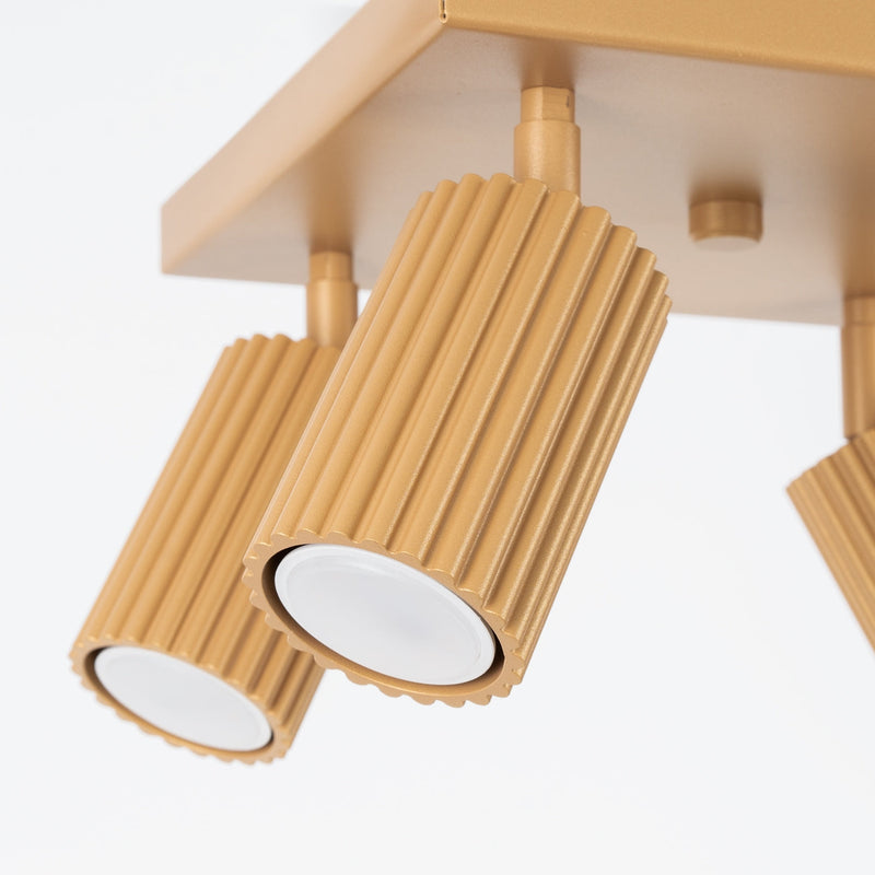 Plafond Karbon 4 Golden Kompakte Goldene Deckenlampe-Leuchtezauber