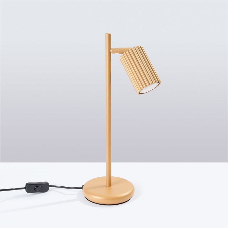 Tischlampe Karbon Golden – Goldfarbene Akzente, Stilvoll & Modern-Leuchtezauber