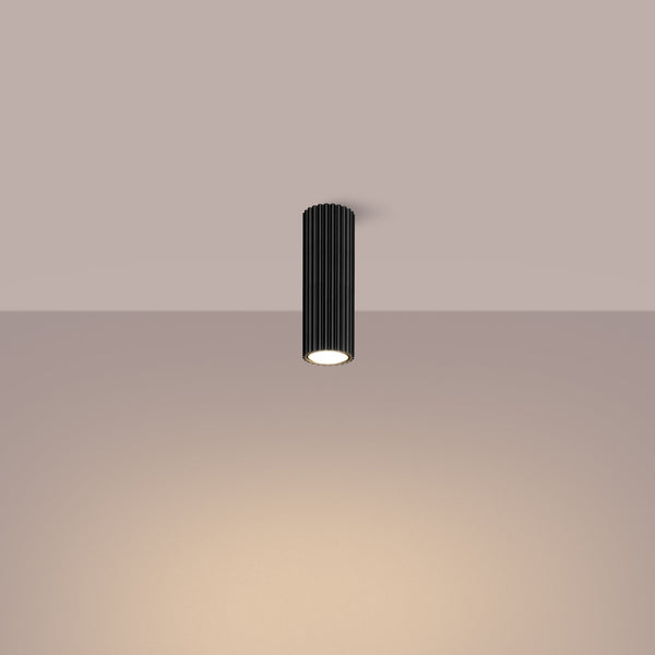 Plafond Karbon Ø20 Schwarz Kompakte Runde Lampe In Schwarz-Leuchtezauber