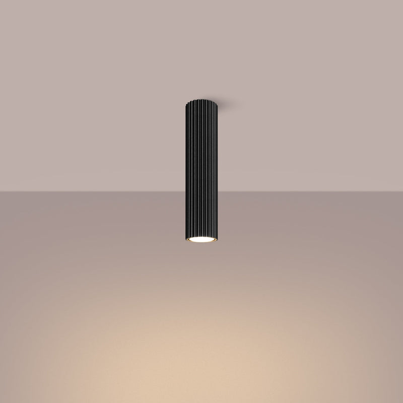 Plafond Karbon Ø30 Schwarz Elegante Designlampe Für Wohnräume-Leuchtezauber