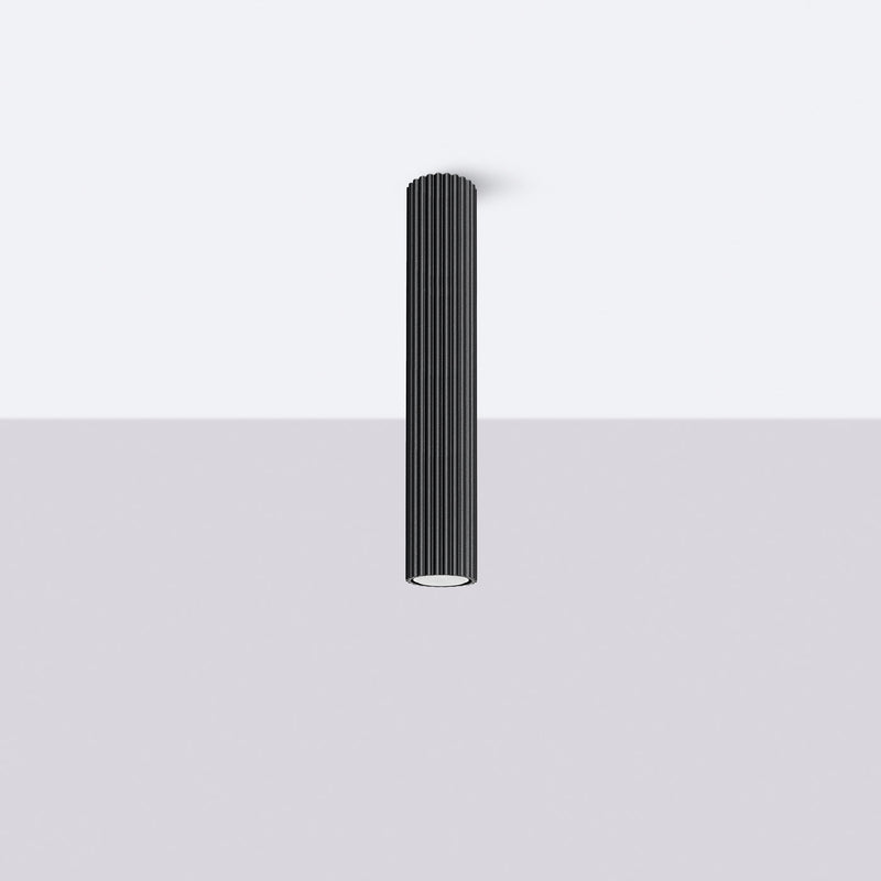 Plafond Karbon Ø40 Schwarz Große Runde Leuchte Mit Stil-Leuchtezauber