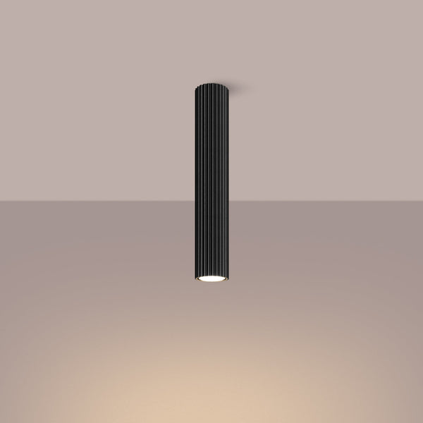 Plafond Karbon Ø40 Schwarz Große Runde Leuchte Mit Stil-Leuchtezauber