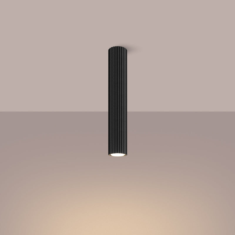 Plafond Karbon Ø40 Schwarz Große Runde Leuchte Mit Stil-Leuchtezauber