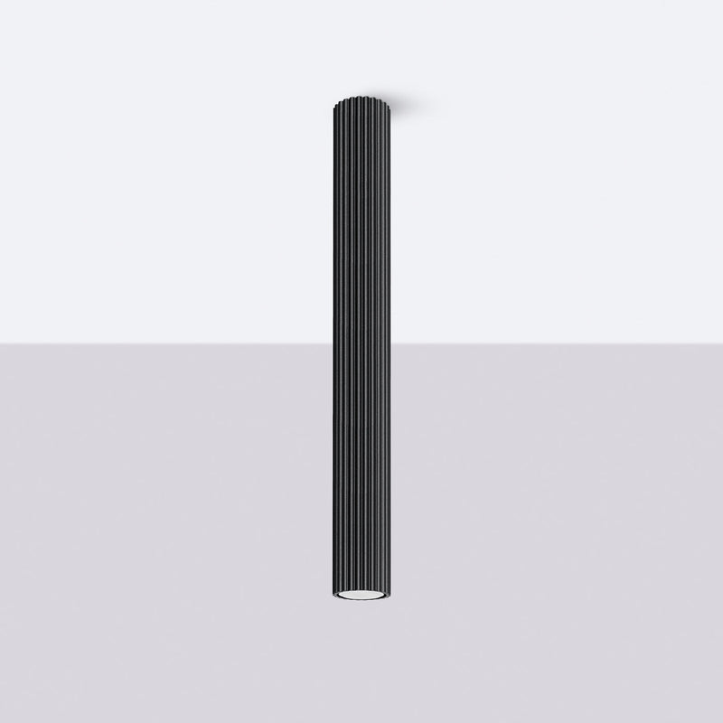 Plafond Karbon Ø60 Schwarz Moderne Xl-Deckenlampe In Schwarz-Leuchtezauber