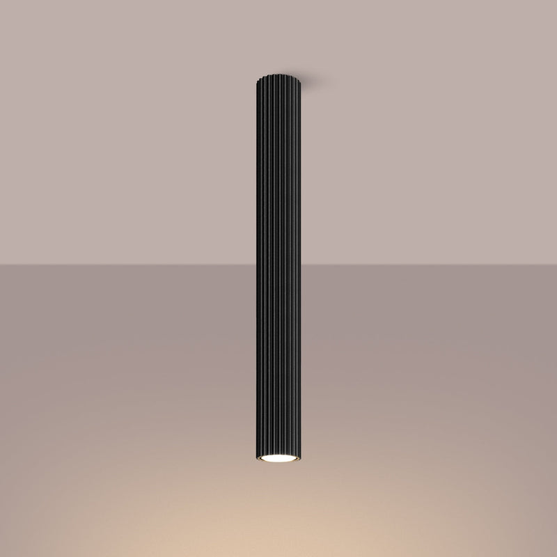 Plafond Karbon Ø60 Schwarz Moderne Xl-Deckenlampe In Schwarz-Leuchtezauber