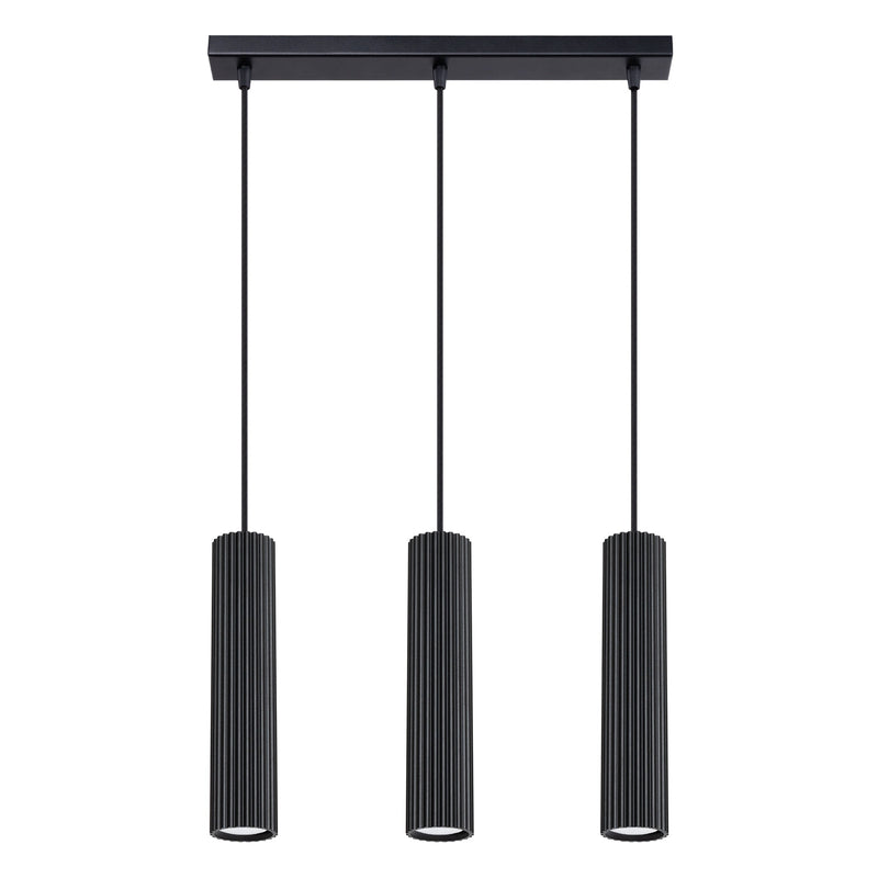 Pendelleuchte Karbon 3-flammig Linear Schwarz-Leuchtezauber