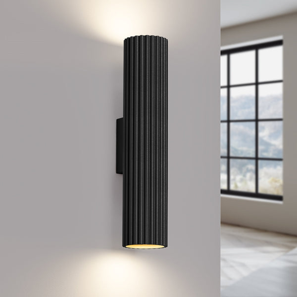Wandleuchte Karbon 30 Schwarz Großzügige Schwarze Wandleuchte Mit Architektonischem Look-Leuchtezauber