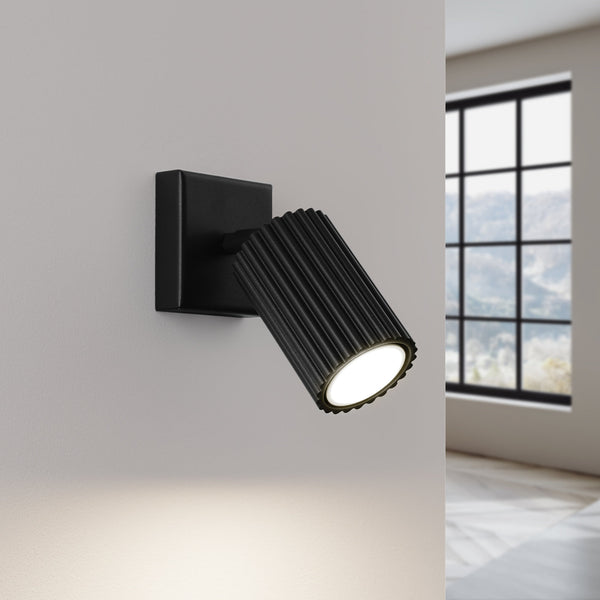 Wandleuchte Karbon Schwarz Schlichte Design-Wandleuchte In Mattem Schwarz – Ohne Schalter-Leuchtezauber