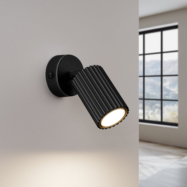 Wandleuchte Karbon Schwarz Mit Schalter Elegante Schwarze Wandleuchte Mit Integriertem Schalter-Leuchtezauber