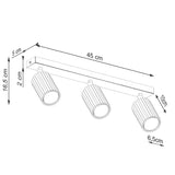 Plafond Karbon 3L Schwarz Elegante 3-Flammige Leuchte-Leuchtezauber