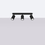 Plafond Karbon 3L Schwarz Elegante 3-Flammige Leuchte-Leuchtezauber