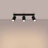 Plafond Karbon 3L Schwarz Elegante 3-Flammige Leuchte-Leuchtezauber