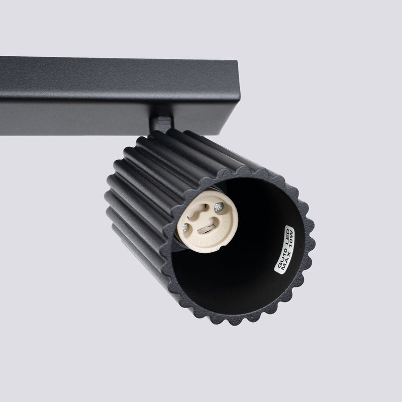 Plafond Karbon 3L Schwarz Elegante 3-Flammige Leuchte-Leuchtezauber