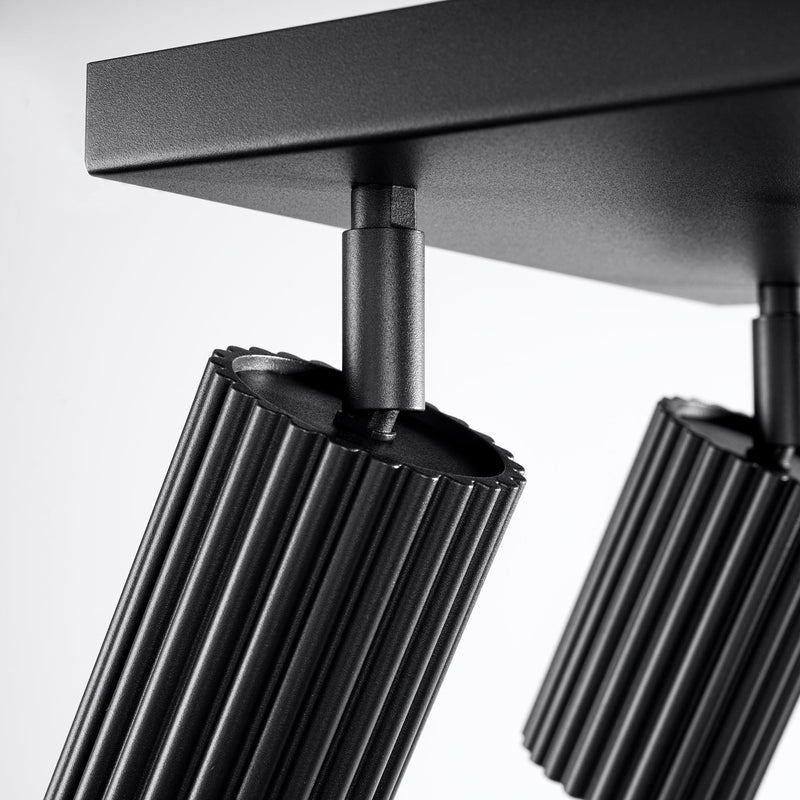 Plafond Karbon 4 Schwarz Kompakte 4-Flammige Deckenleuchte-Leuchtezauber