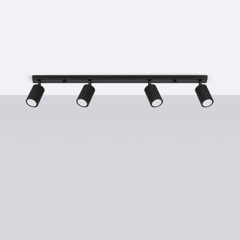 Plafond Karbon 4L Schwarz Stilvolle Lineare Deckenlampe-Leuchtezauber