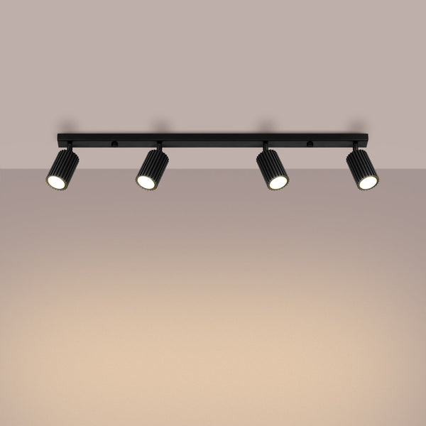 Plafond Karbon 4L Schwarz Stilvolle Lineare Deckenlampe-Leuchtezauber